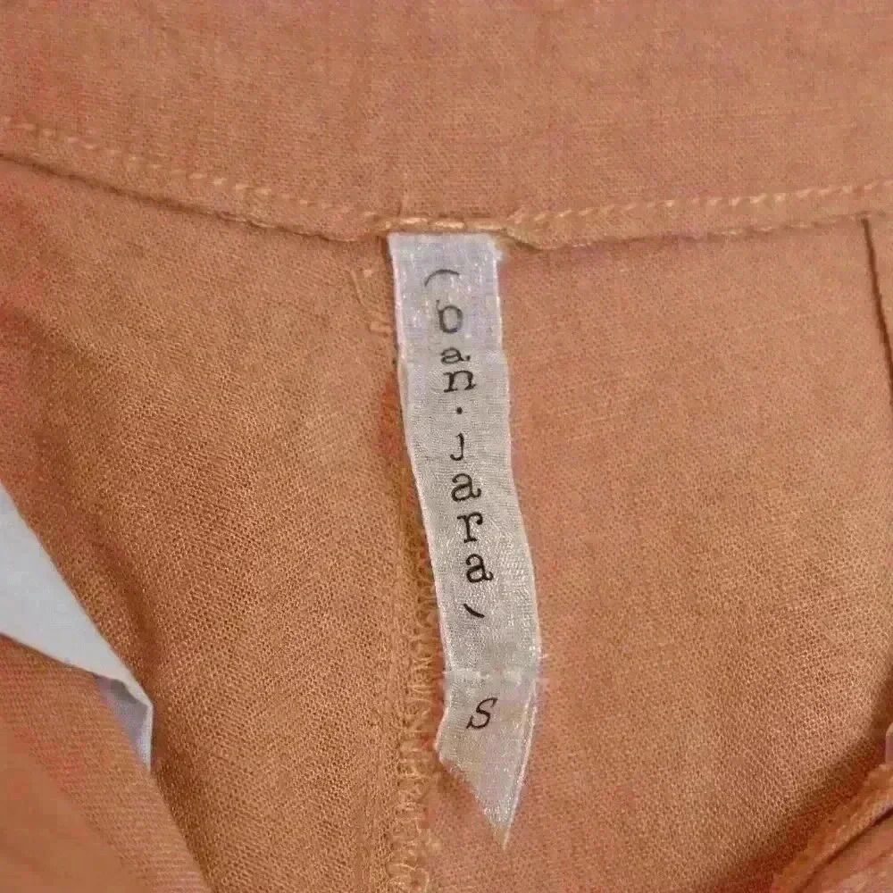 Ban•Jara Orange Linen Pleated Shorts – Size Small - Picture 4 of 5